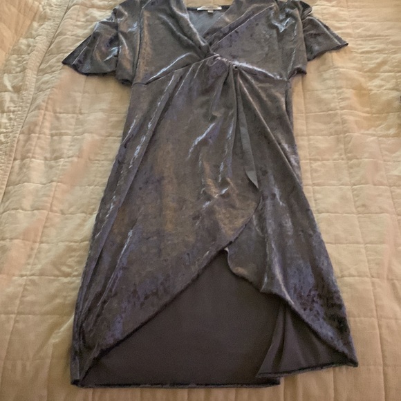 The Vanity Room Crushed Velvet Tulip Hem Dress - Picture 2 of 3